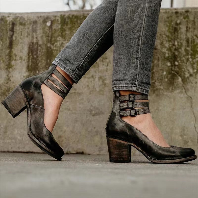 Ever | Women’s Round Toe Chunky Heels