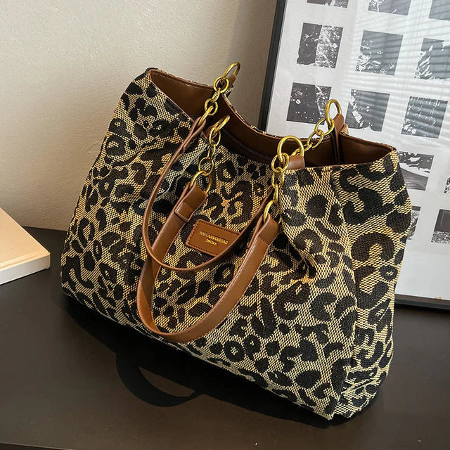 Selene | Chic Leopard Print Tote Bag