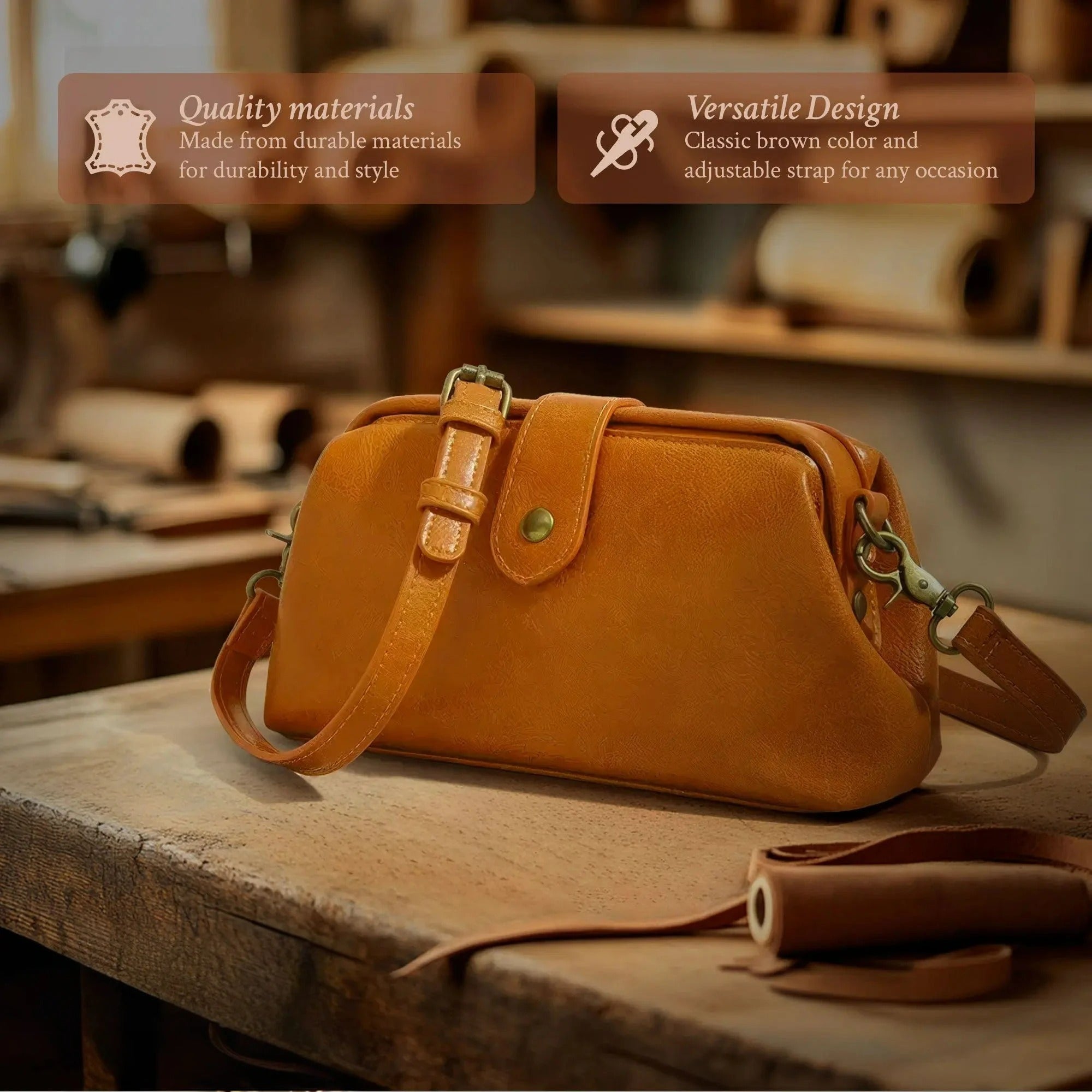 Sarah - Classic Leather Crossbody Bag for Women