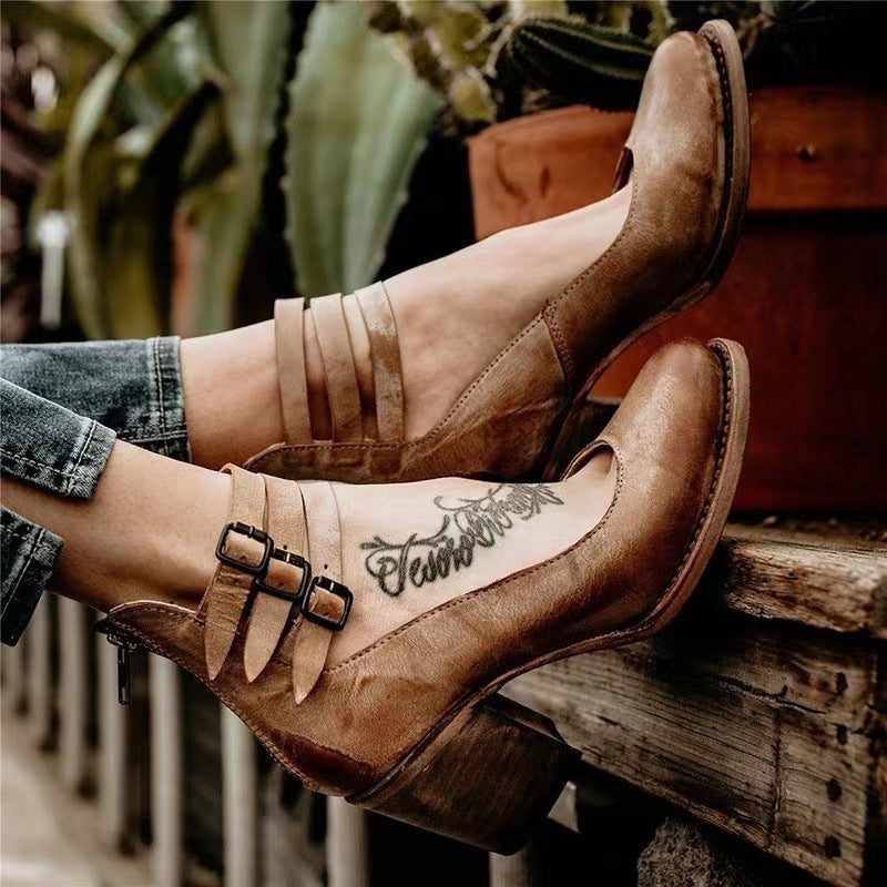 Ever  |  Women’s Round Toe Chunky Heels