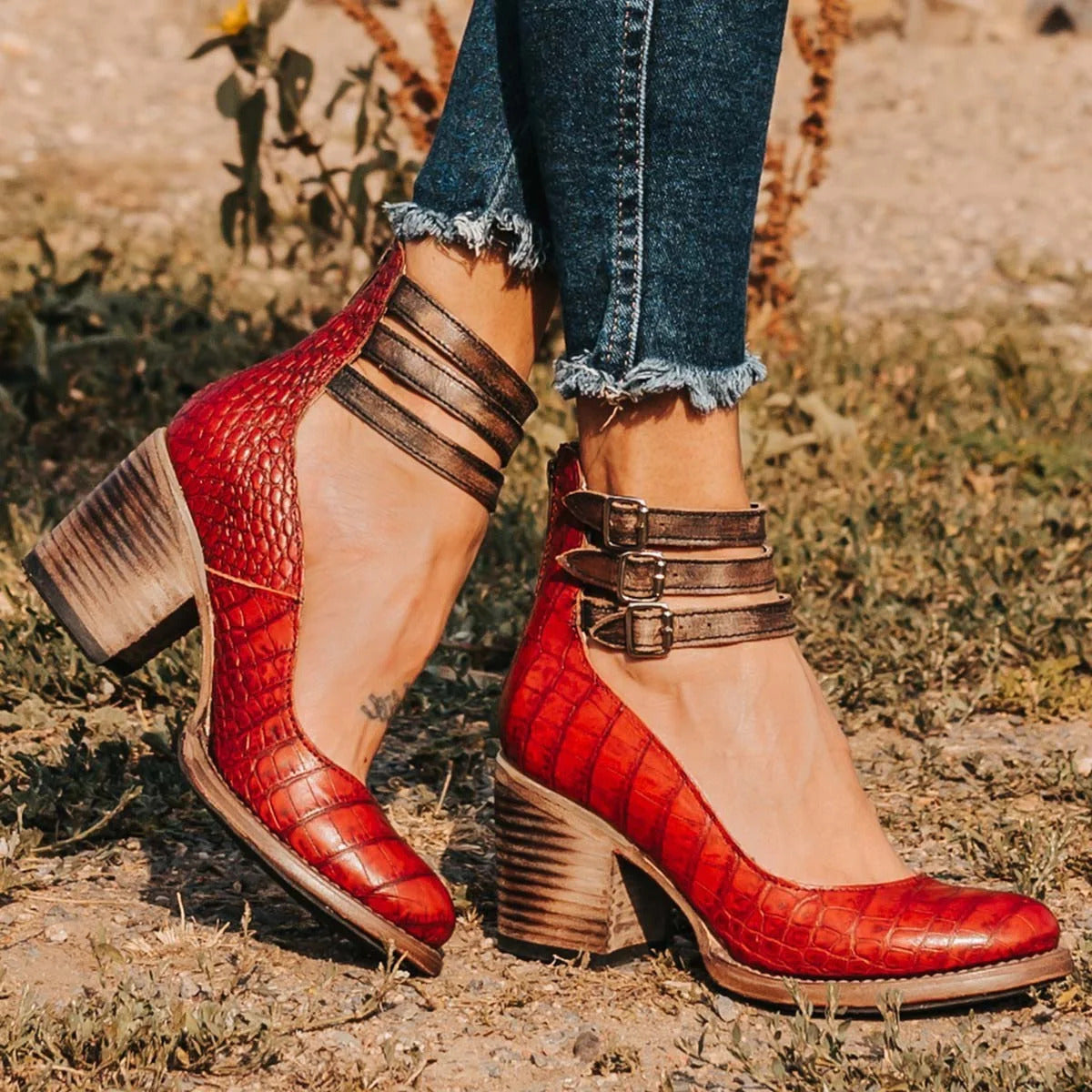 Ever  |  Women’s Round Toe Chunky Heels