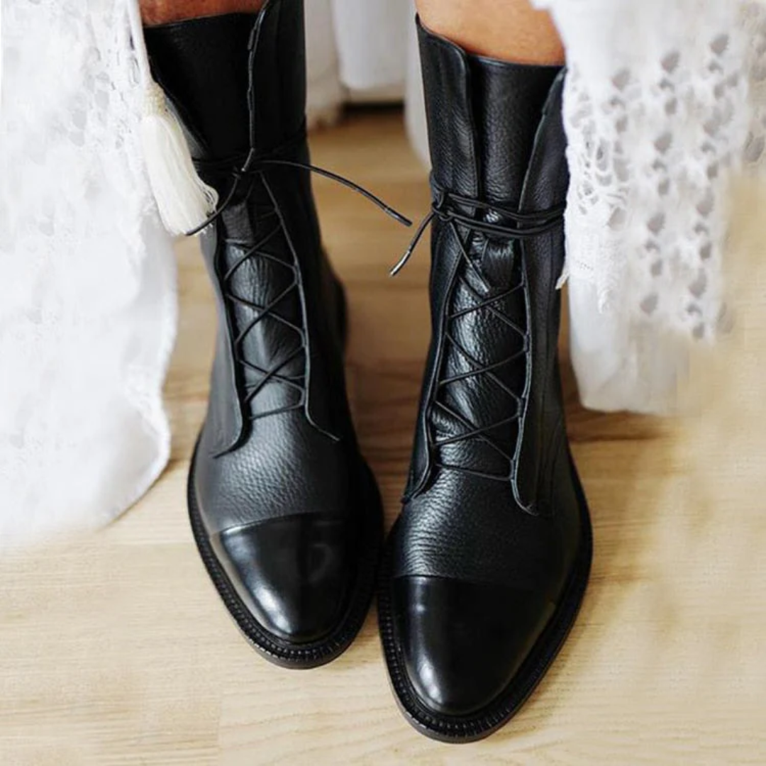 Isabella | Elegant Leather Heeled Boots