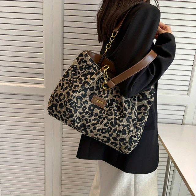 Selene | Chic Leopard Print Tote Bag