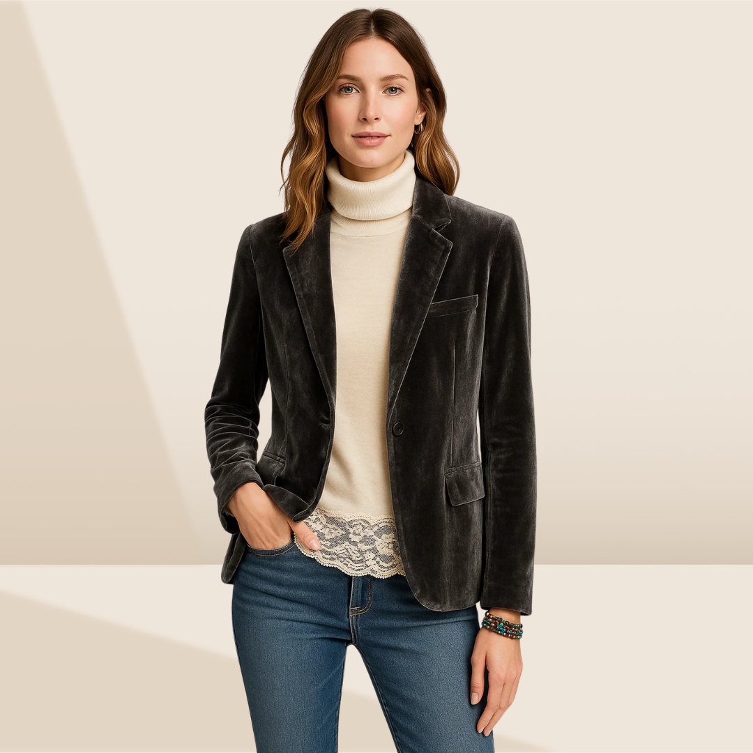 Sioba | Velvet Slim-Fit Blazer