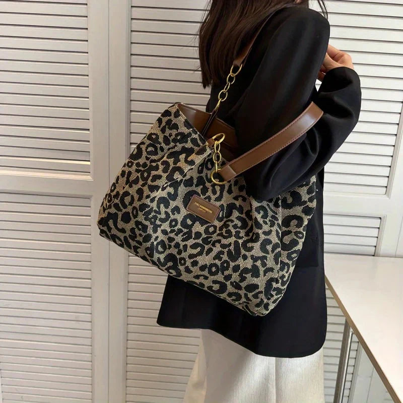 Selene | Chic Leopard Print Tote Bag
