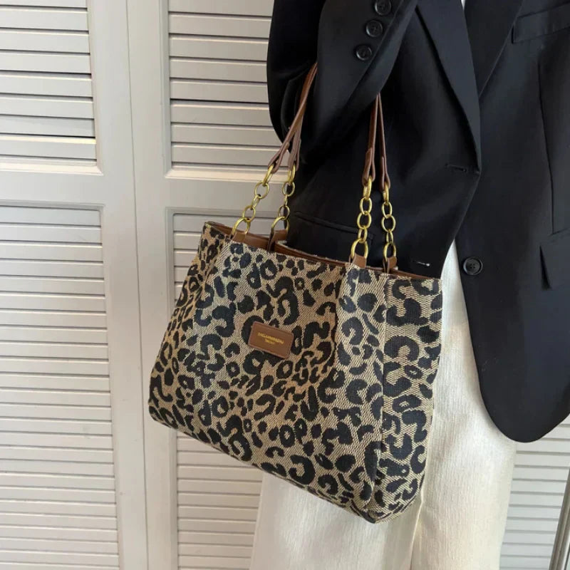 Selene | Chic Leopard Print Tote Bag