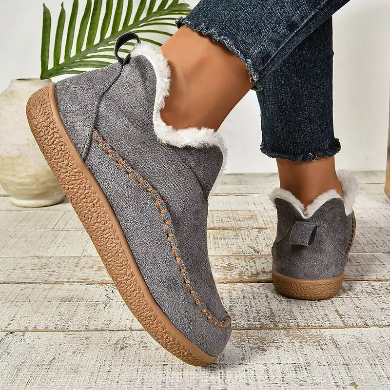Vail | Warm Velvet Flat Winter Boots