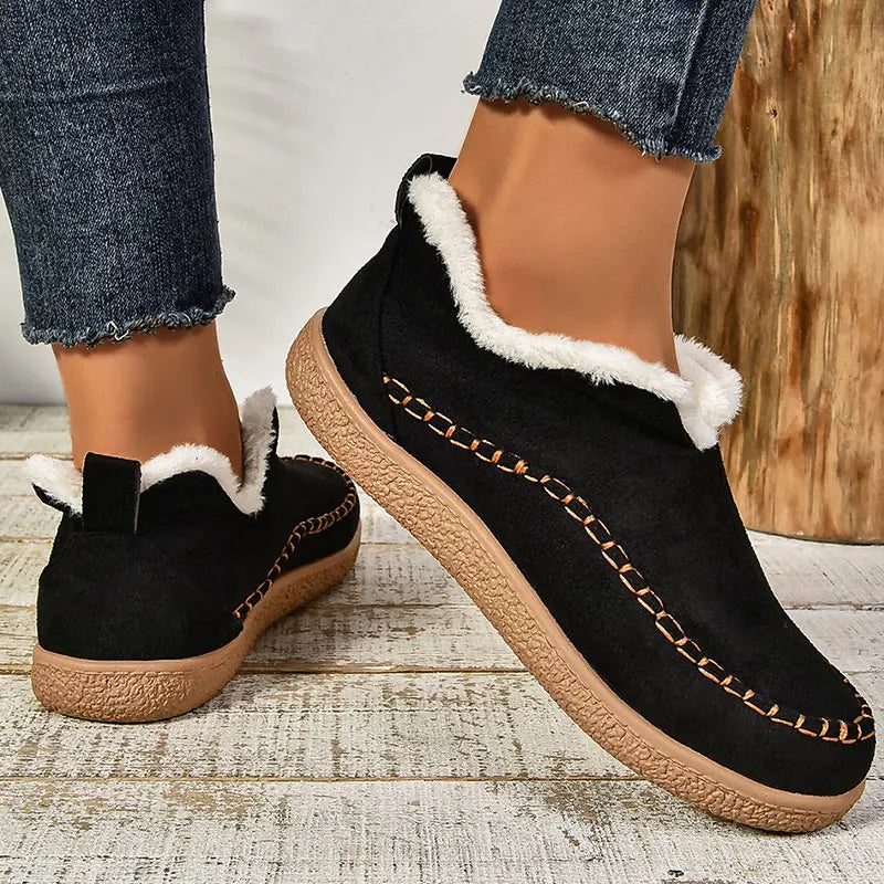 Vail | Warm Velvet Flat Winter Boots