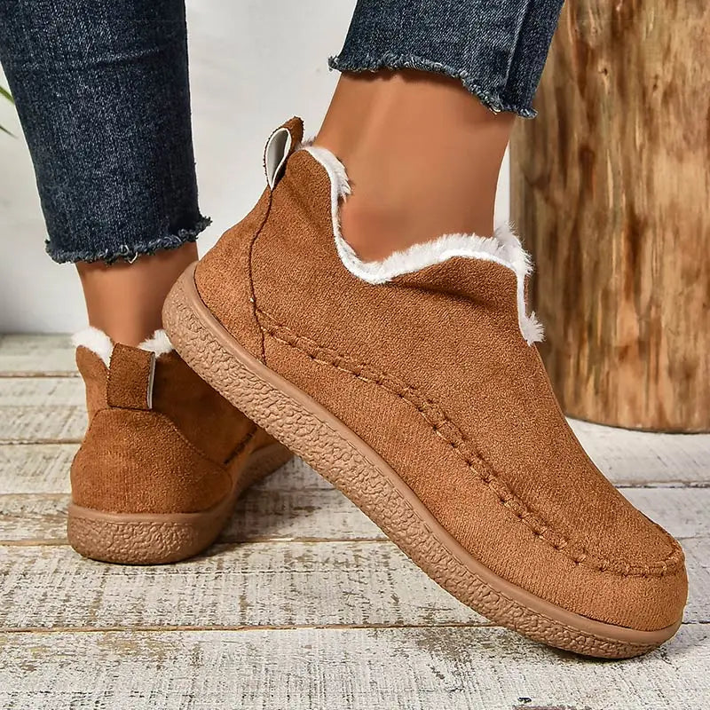 Vail | Warm Velvet Flat Winter Boots