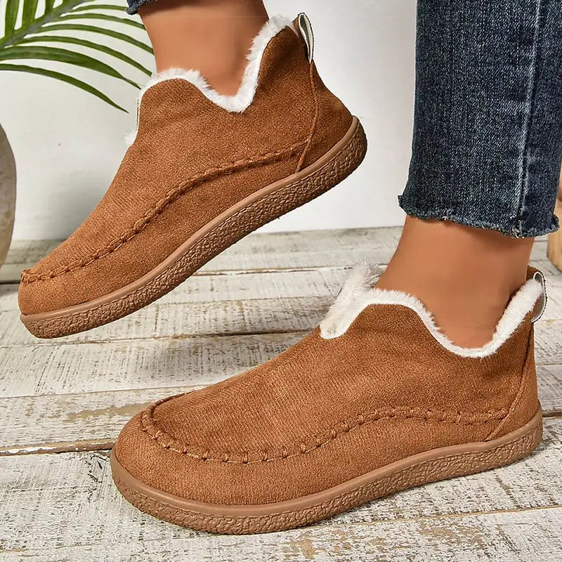 Vail | Warm Velvet Flat Winter Boots