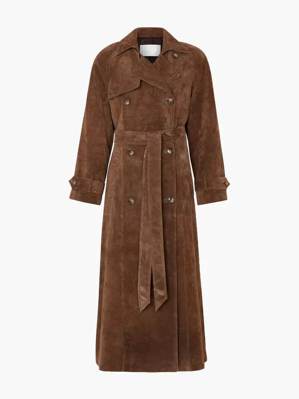Suzanne | Classic Suede Trench Coat