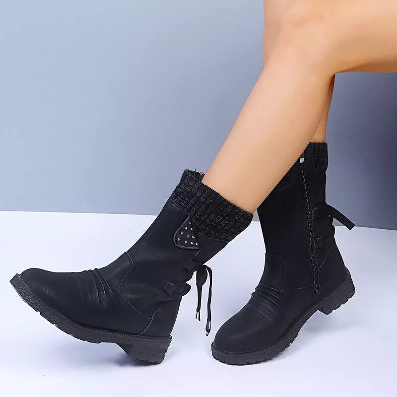 Svea | Retro Thick Heel Winter Boots