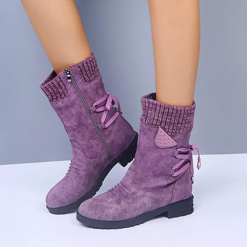 Svea | Retro Thick Heel Winter Boots